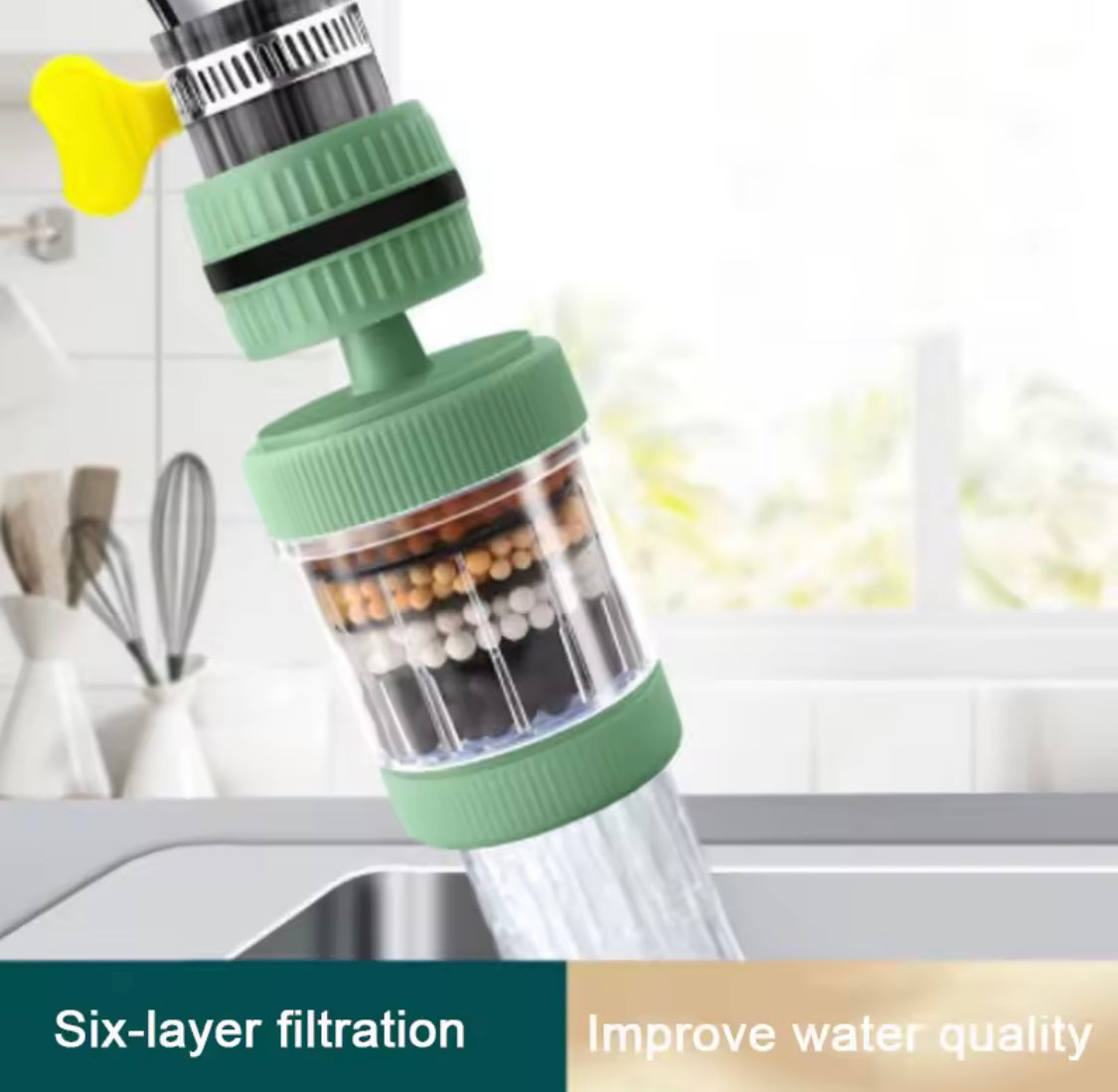 Water Purifier Tap, Water Filter Nozzle, Household Kitchen Home Carbon Faucet, Multi Layer Fine Faucet Filter, 6 Layer Faucet Filter, Universal Kitchen Faucet Water Tap Heads, Anti Spill Water Saving Water Filter for Kitchen Home Bathroom Water Purifier Tap, Water Filter Nozzle, Household Kitchen Home Carbon Faucet, Multi Layer Fine Faucet Filter, 6 Layer Faucet Filter, Universal Kitchen Faucet Water Tap Heads, Anti Spill Water Saving Water Filter for Kitchen Home Bathroom